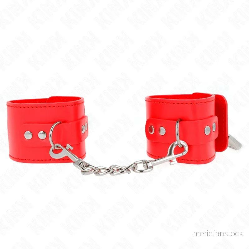 KINK - WRIST RESTRAINTS WITH PADLOCK CLOSURE RED ADJUSTABLE 16-23 CM X 5.5 CM