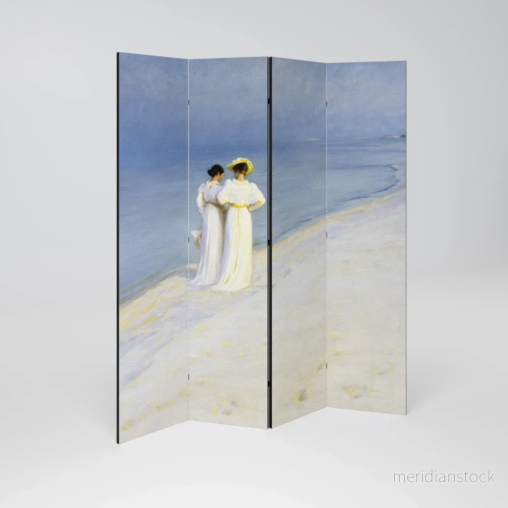 SUMMER EVENING ON SKAGEN'S BEACH Rumsavdelare 4 paneler - Bild 2