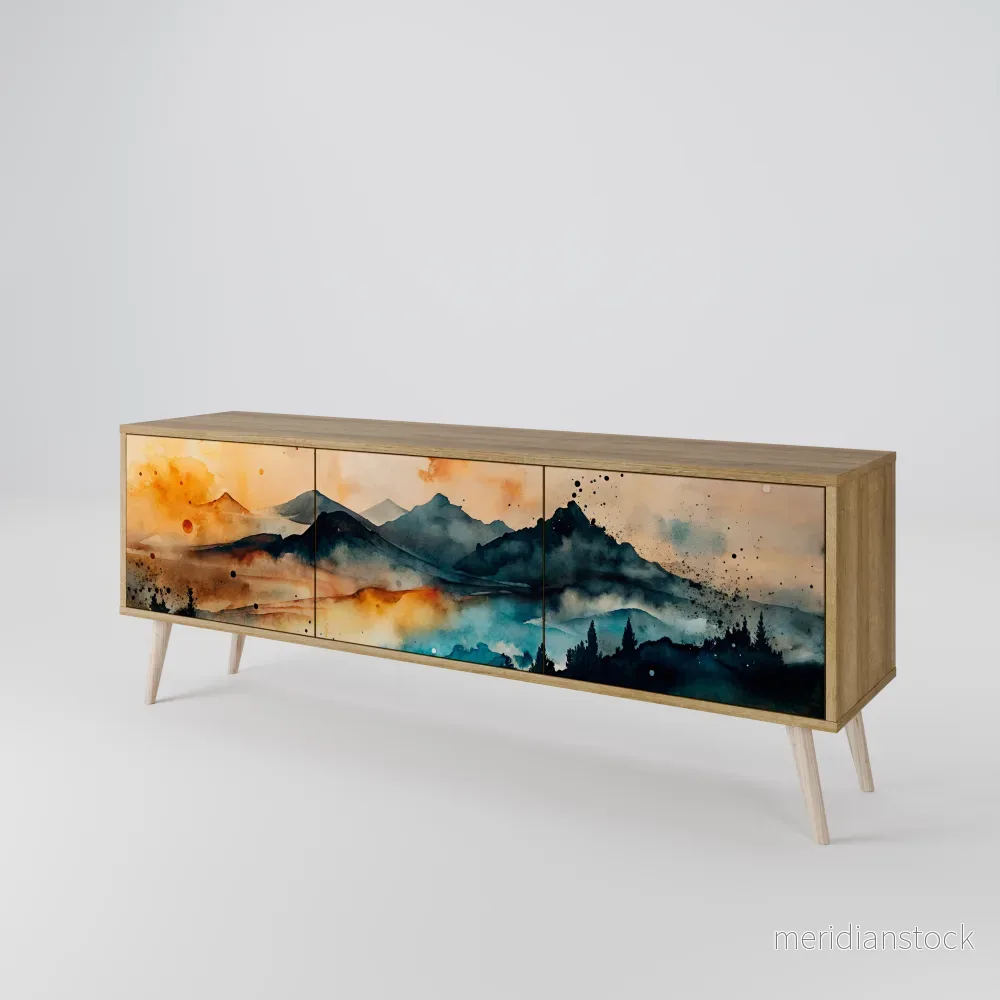 OMINOUS MOUNTAINS TV-bänk med 3 dörrar