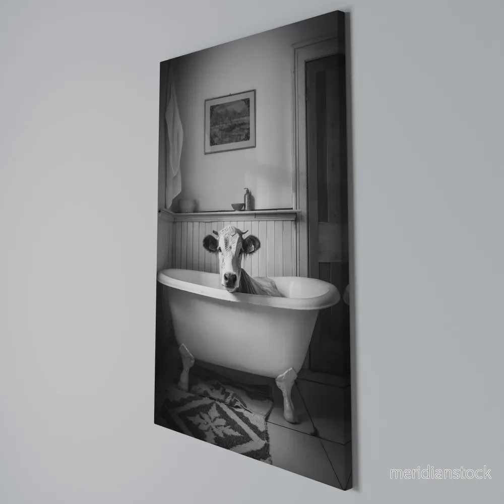 COW IN RELAXATION Vertical Canvas Print - Bild 3