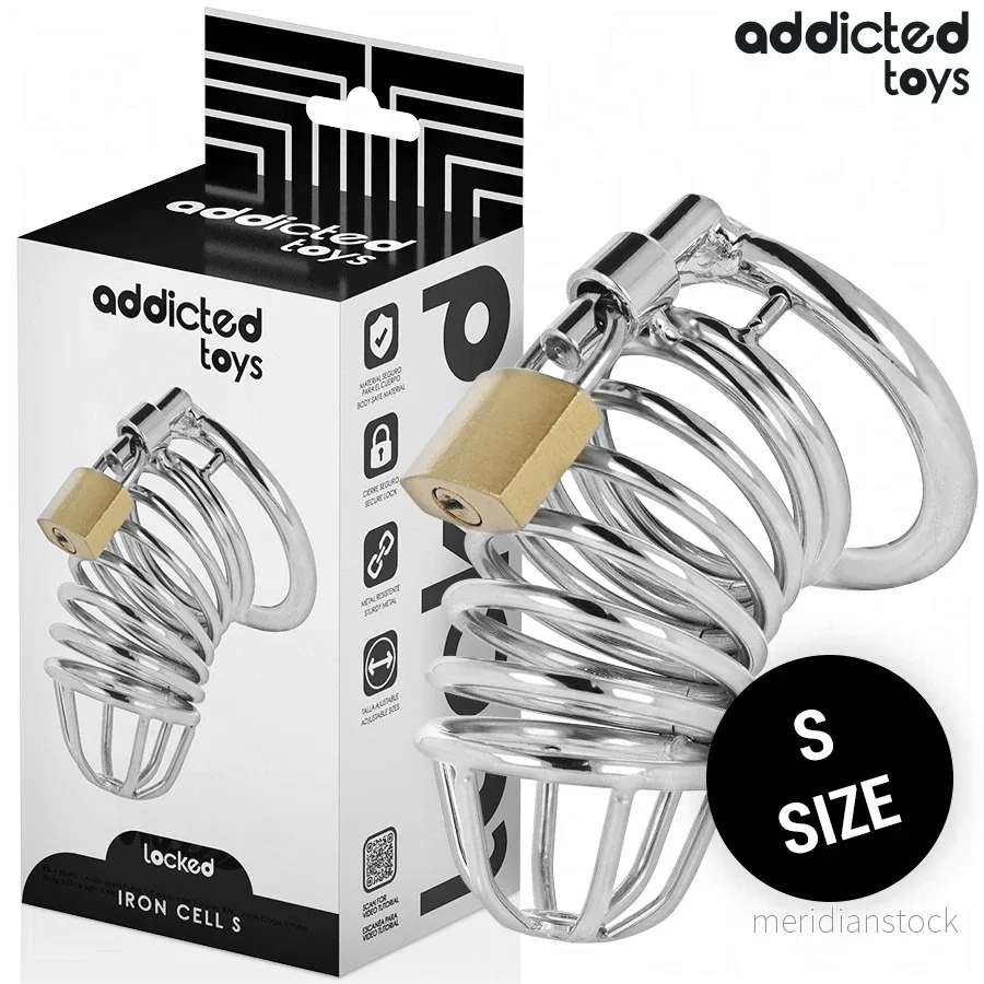 ADDICTED TOYS LOCKED - IRON CELL METAL PENIS CAGE 4 CM SIZE S