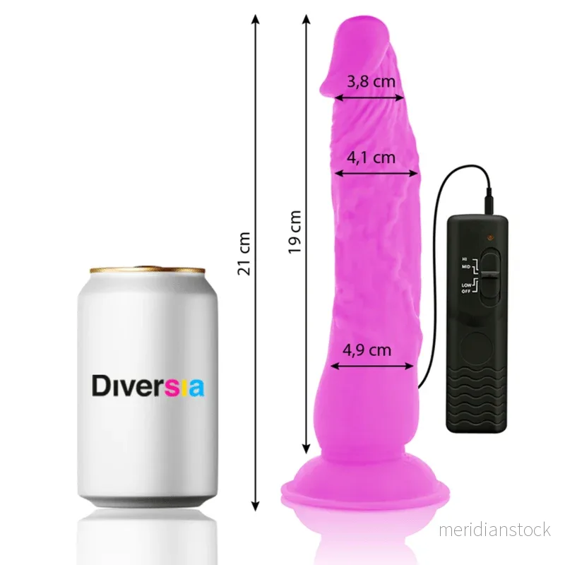 DIVERSIA - FLEXIBLE VIBRATING DILDO PURPLE 21 CM -O- 4.9 CM - Bild 2