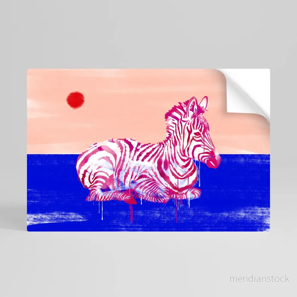 FANCIFUL ZEBRA Självhäftande Horisontell Poster - Bild 2