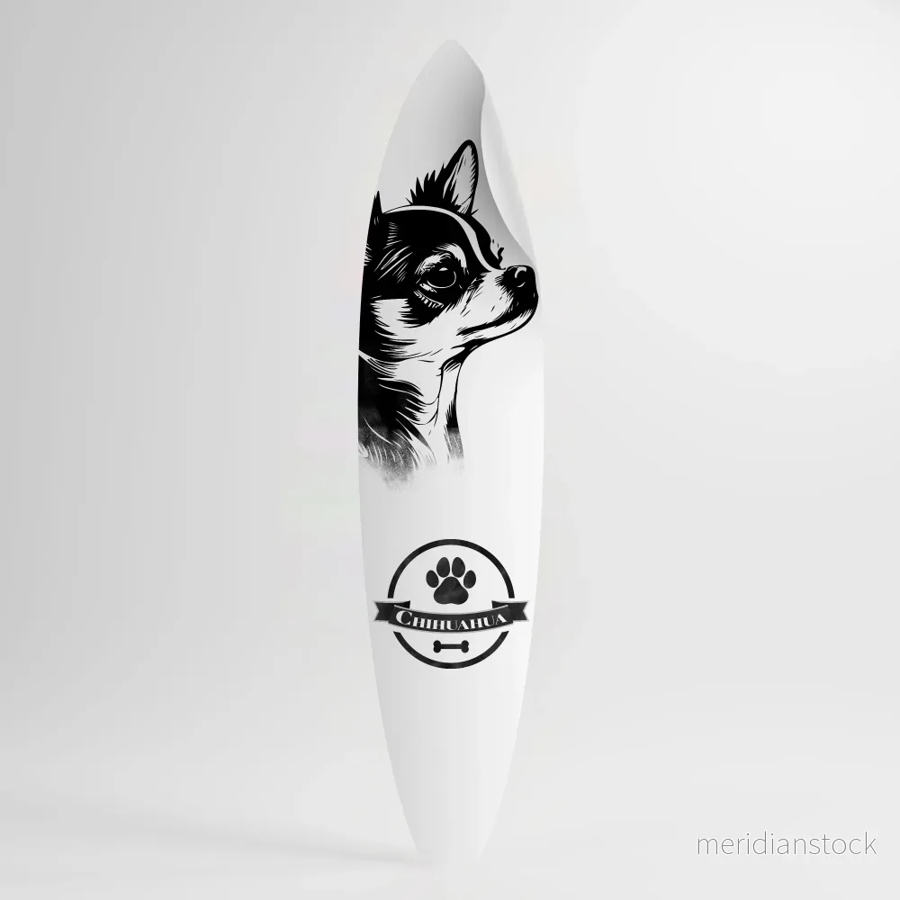 CHIHUAHUA DOG Väggdekal surfbräda - Bild 2
