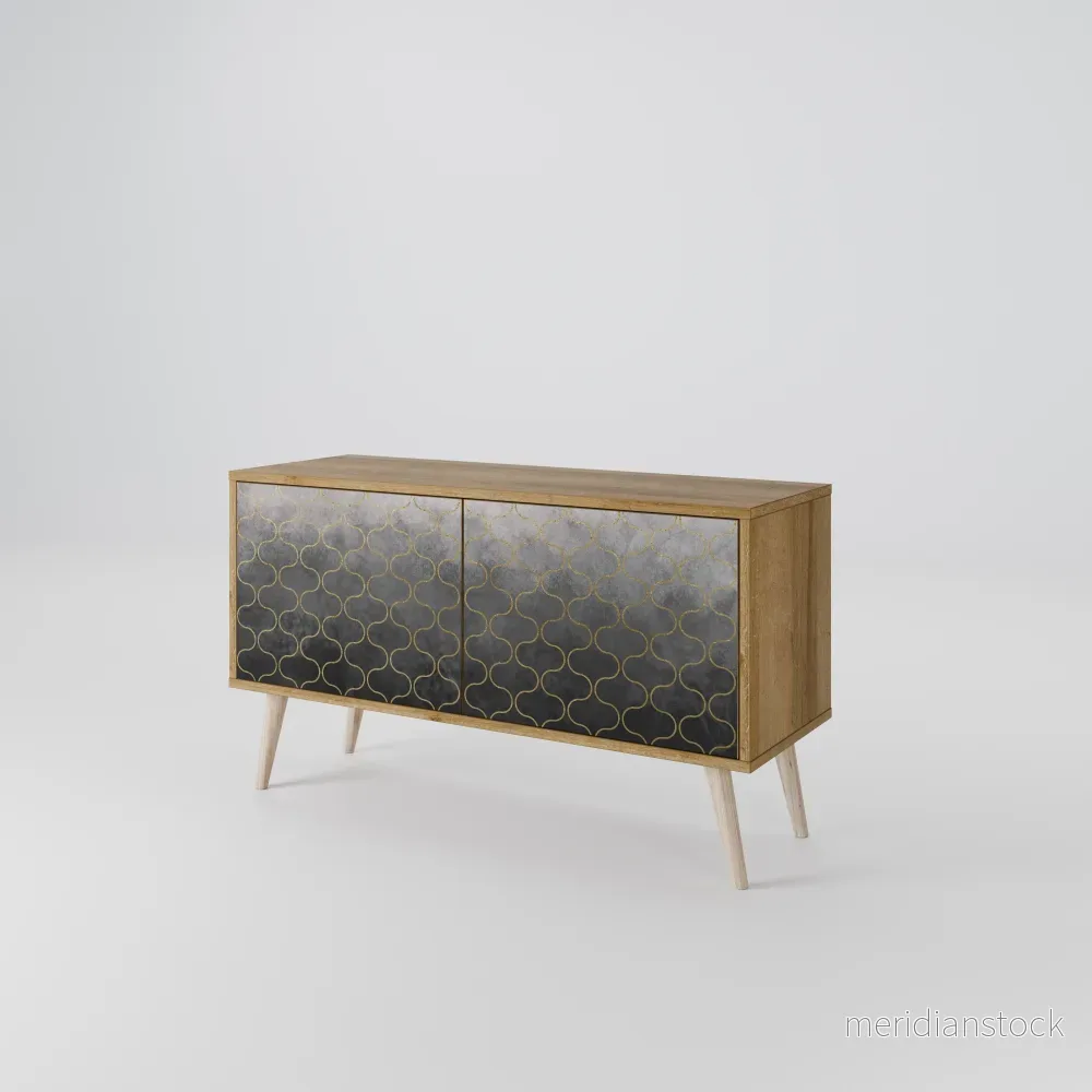TESSELATED GRAYISH Kompakt TV-bänk med 2 dörrar TESSELATED GRAYISH Kompakt TV-bänk med 2 dörrar