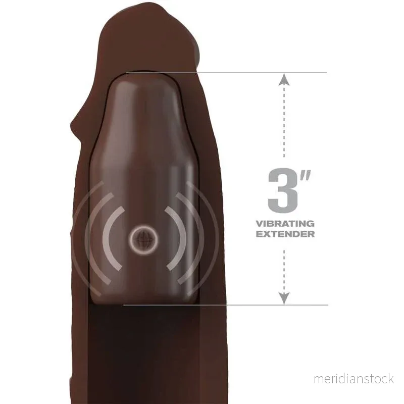 FANTASY X- TENSIONS - PIPEDREAMS SLEEVE 22,86 CM + 7,62 CM PLUG REMOTE BROWN