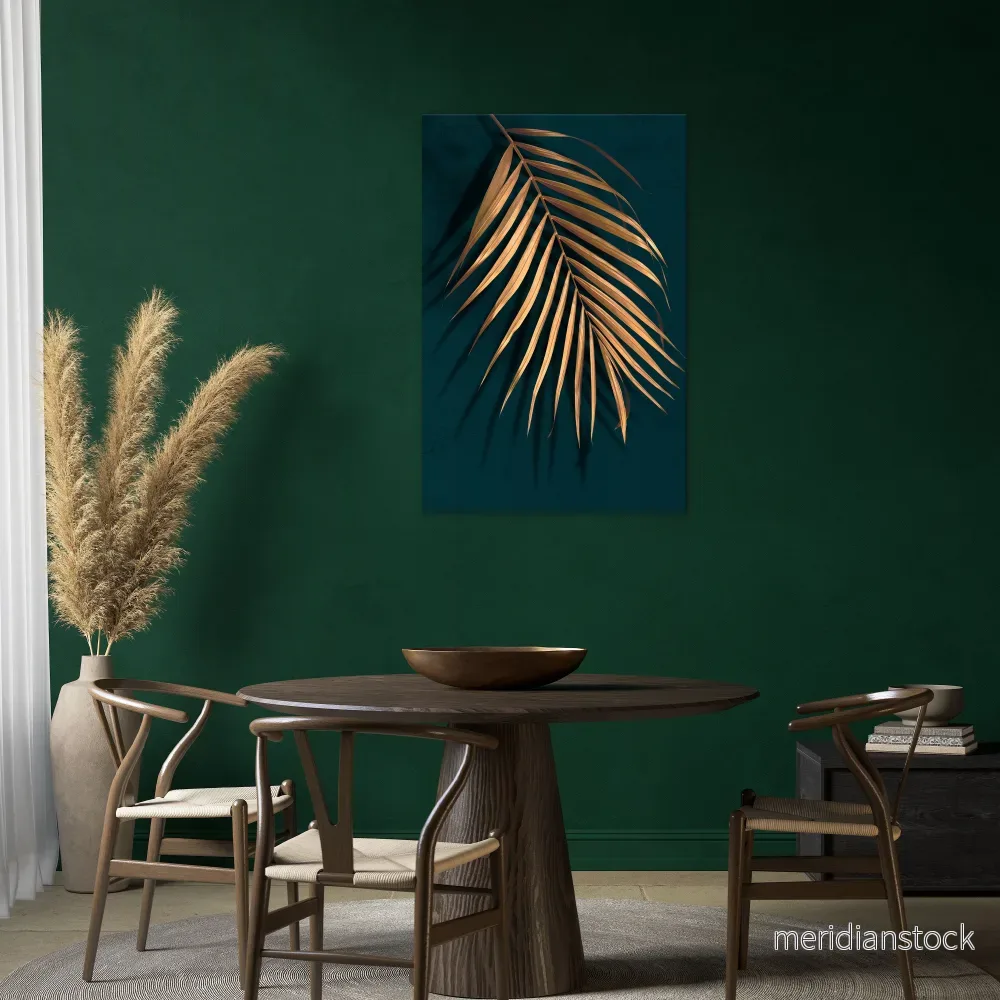 GOLDEN PALM WHISPERS Vertical Canvas Print