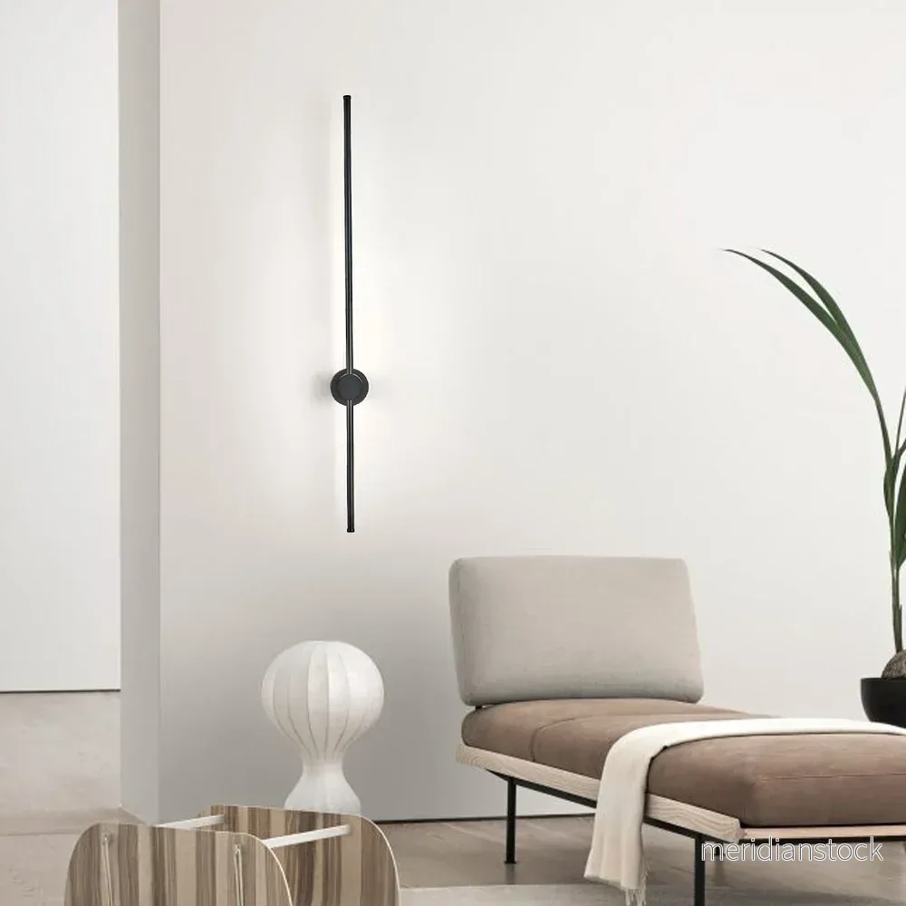Vägglampa LED linjär – modern minimalistisk list i svart - Bild 2