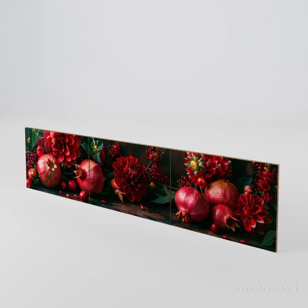DAHLIAS AND POMEGRANATES Luckset med 3 dörrar till TV-bänk DAHLIAS AND POMEGRANATES Luckset med 3 dörrar till TV-bänk