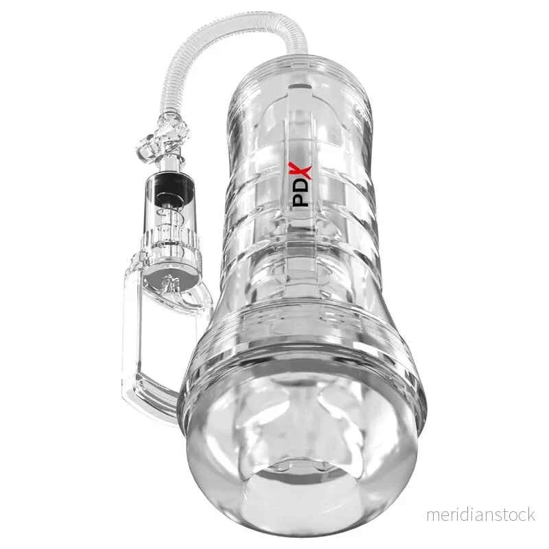 PDX ELITE - VIEWTUBE VAC XXL TRANSPARENT STROKER WITH SUCTION PUMP 27.3 CM