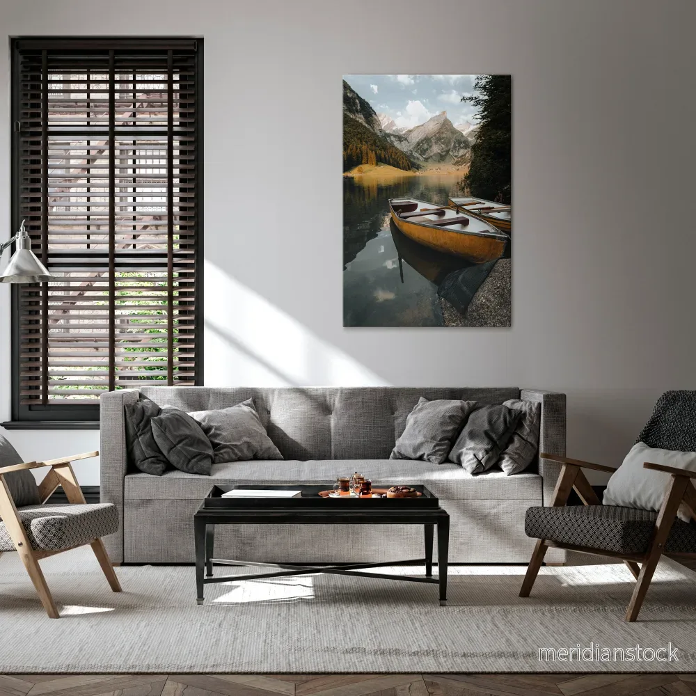 TRANQUIL LAKE JOURNEY Vertical Canvas Print