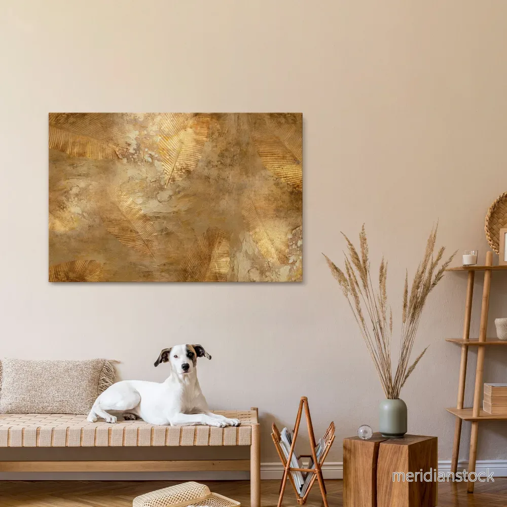 GILDED LEAF CASCADE Horizontal Canvas Print GILDED LEAF CASCADE Horizontal Canvas Print