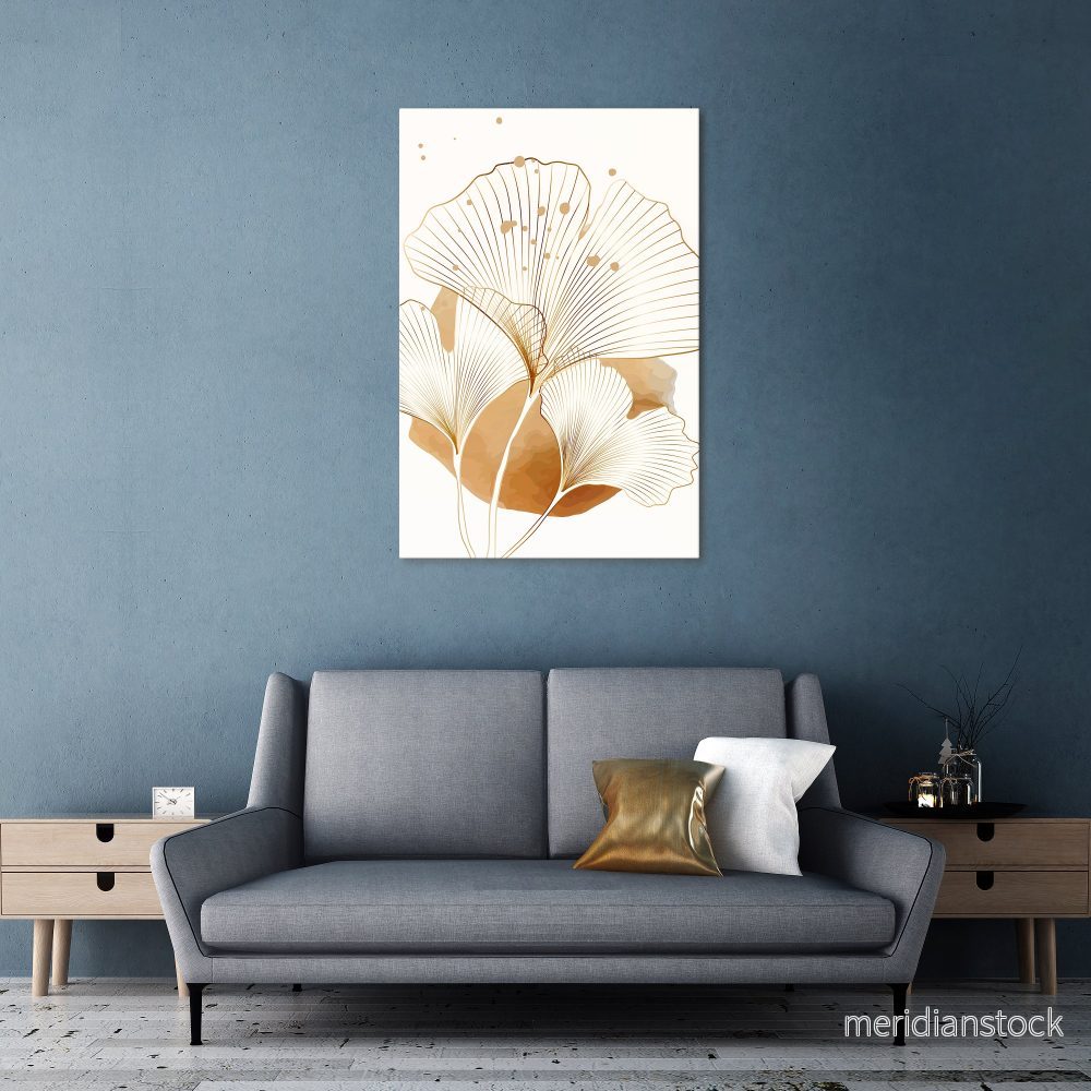 GOLDEN GINKGO DREAMS Vertical Canvas Print - Bild 2
