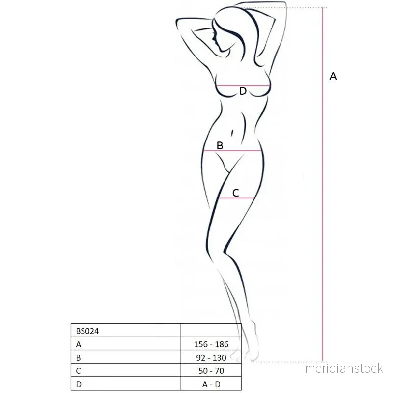 PASSION - WOMAN BS024 WHITE BODYSTOCKING ONE SIZE