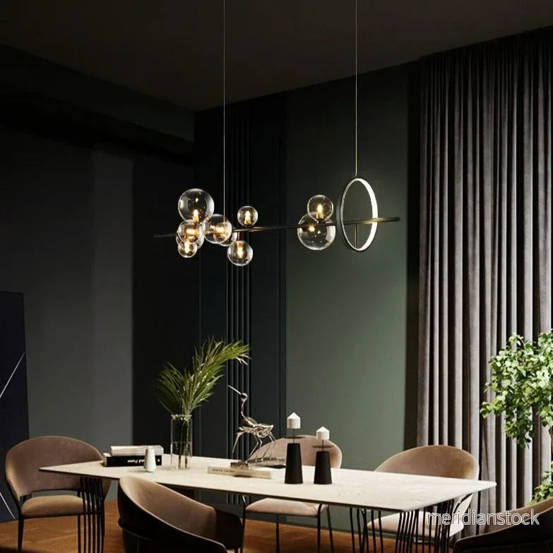 Ljuskrona Macrocosm – dimbar nordisk LED-pendel med glaskulor, justerbar längd - Bild 3