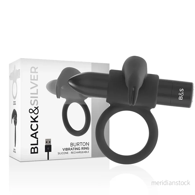 BLACK&SILVER - BURTON RING 10 VIBRATION MODES BLACK