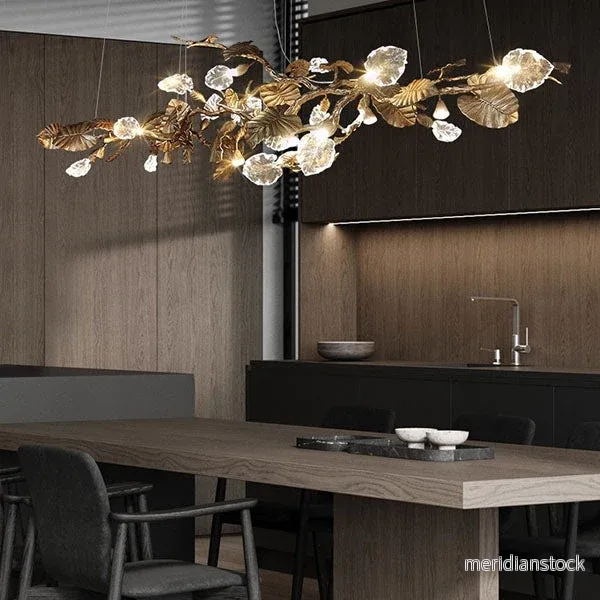 Ljuskrona Lotus – elegant LED-pendellampa i mässing och koppar - Bild 2