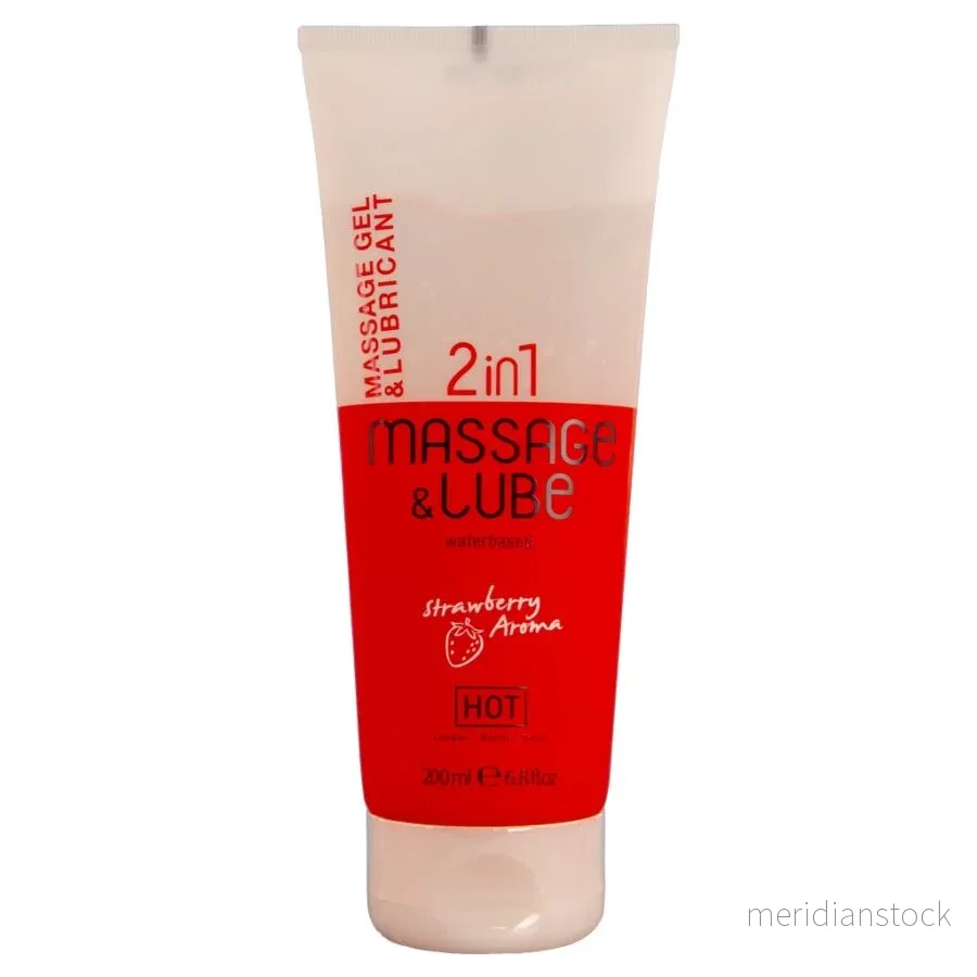 HOT - MASSAGE & GLIDE GEL 2IN1 STRAWBERRY 200 ML