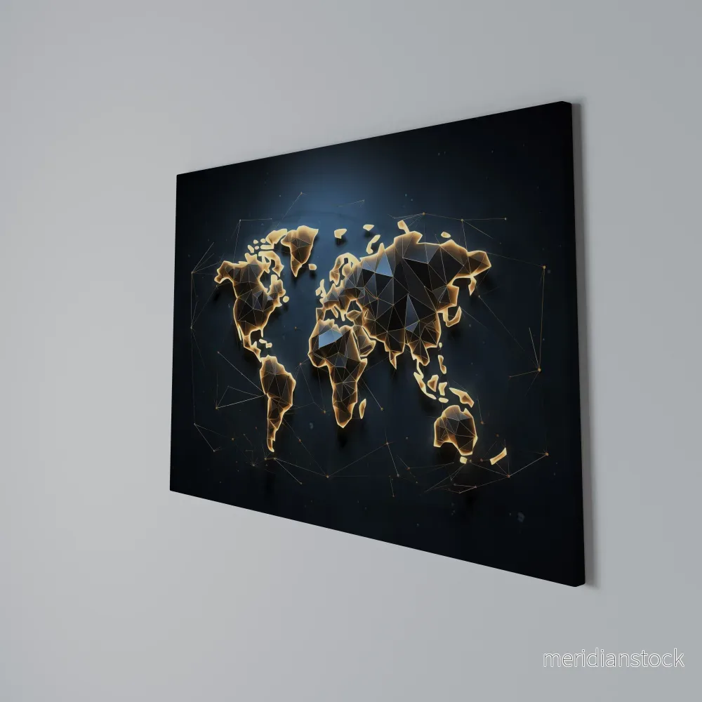POLYGONAL PLANET Horizontal Canvas Print - Bild 3