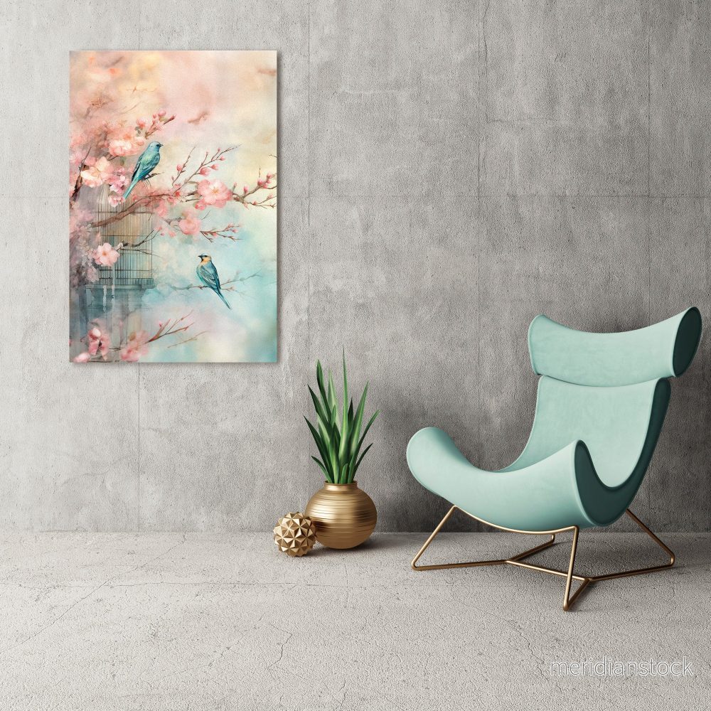 CHERRY BIRDSONG Vertical Canvas Print - Bild 2
