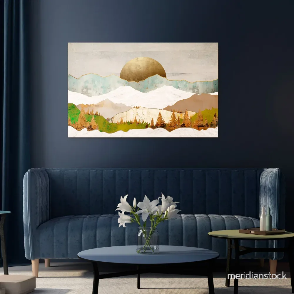 GOLDEN WINTER Horizontal Canvas Print - Bild 2