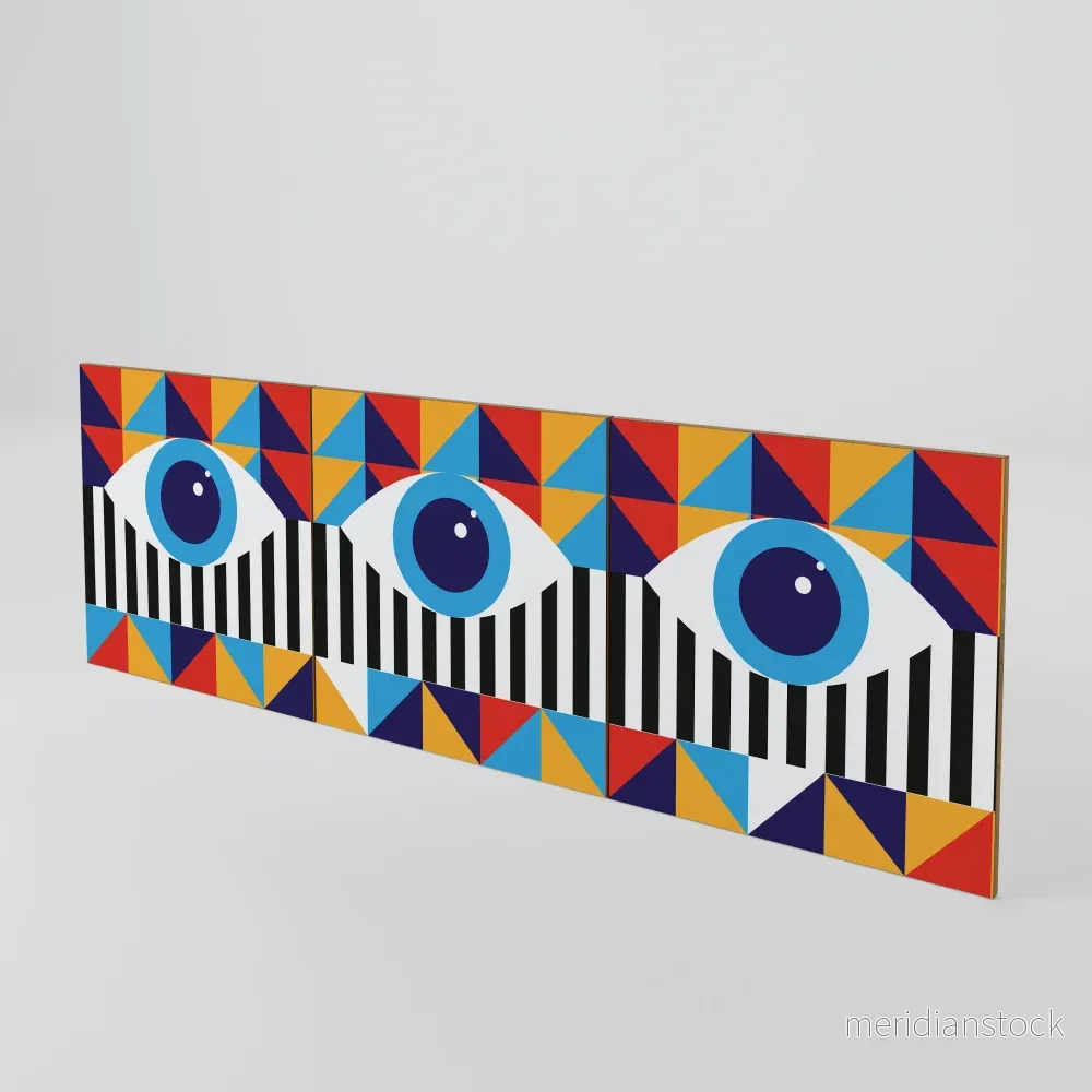 ABSTRACTION AND GEOMETRY Luckset med 3 dörrar till sideboard ABSTRACTION AND GEOMETRY Luckset med 3 dörrar till sideboard