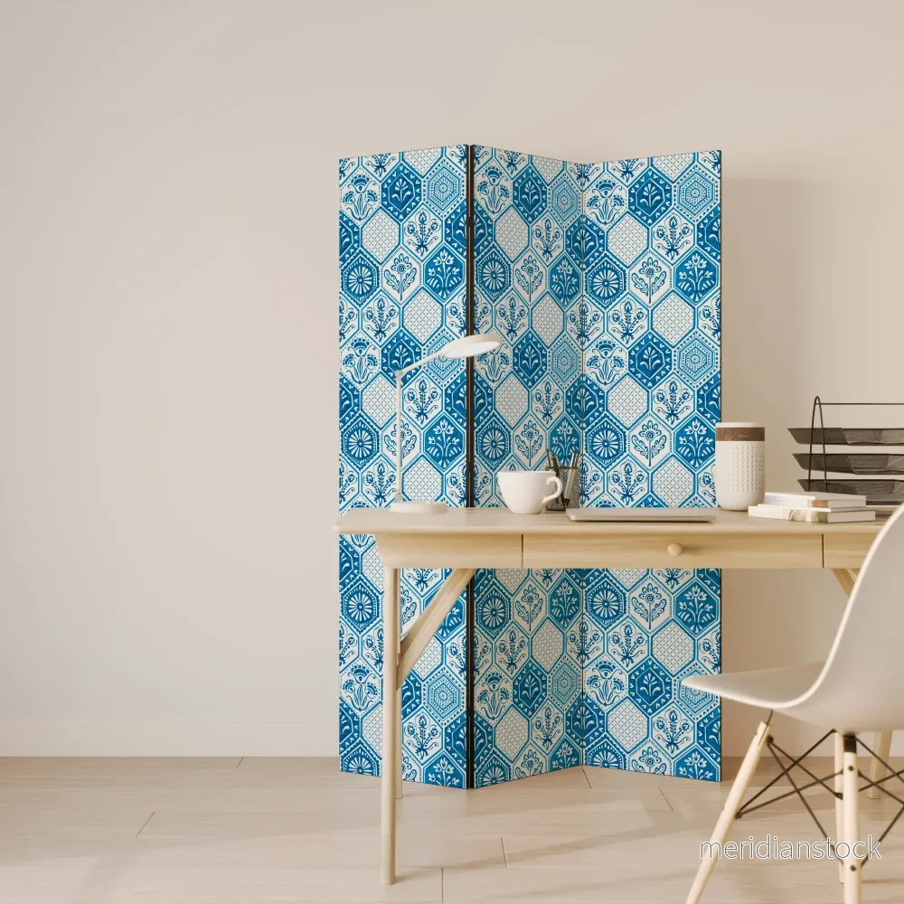 AQUATIC HEXAGON DREAM Dekorativ rumsavdelare – 3 paneler - Bild 3