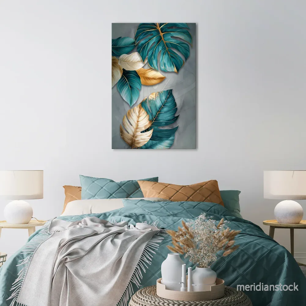ELEGANCE IN LEAVES Vertical Canvas Print - Bild 2