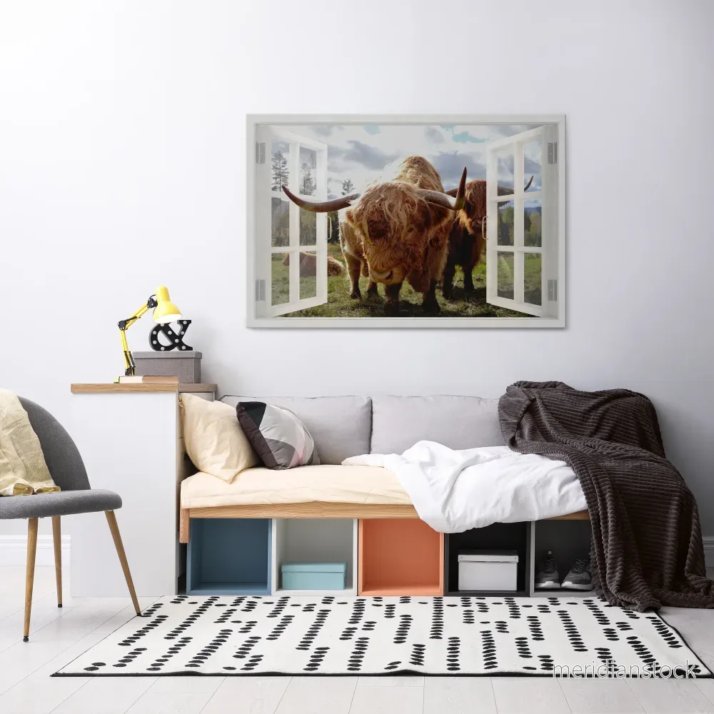 BOVINE WINDOW VISTA Horizontal Canvas Print - Bild 2