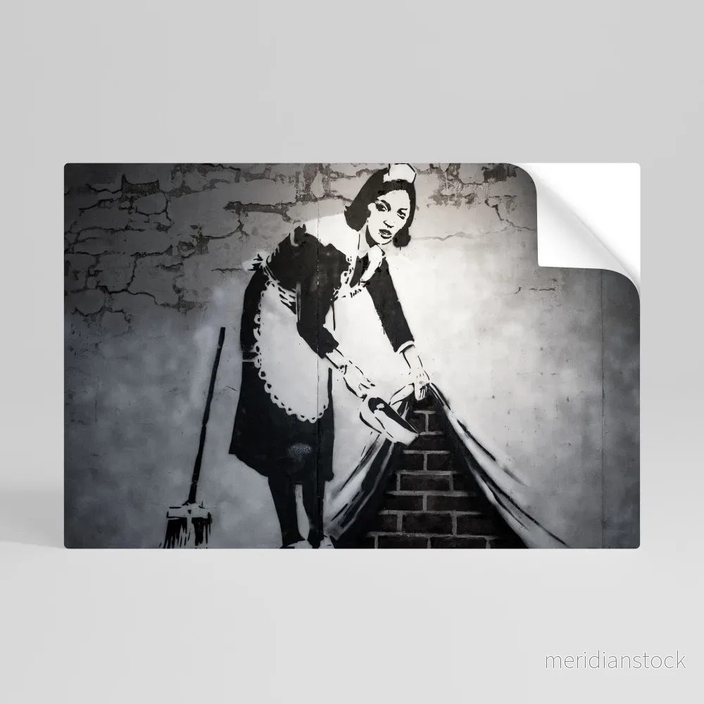 SWEEPING UNDER (BANKSY) Självhäftande Horisontell Poster SWEEPING UNDER (BANKSY) Självhäftande Horisontell Poster