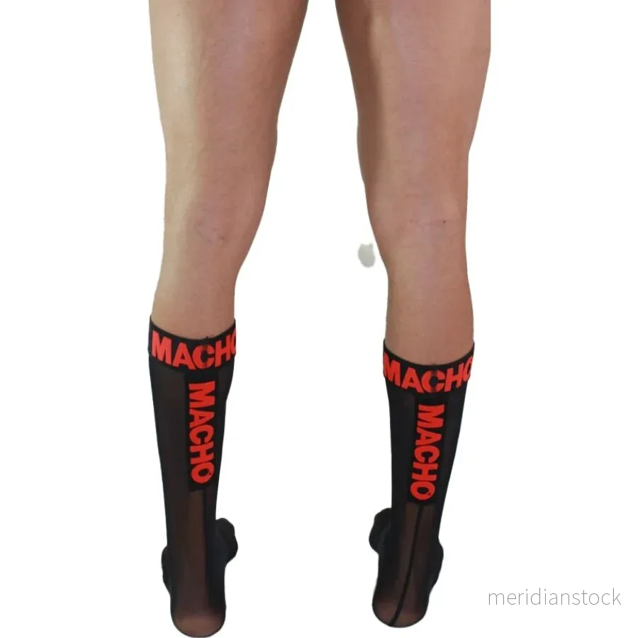 MACHO - THIN SOCKS ONE SIZE BLACK/RED - Bild 2