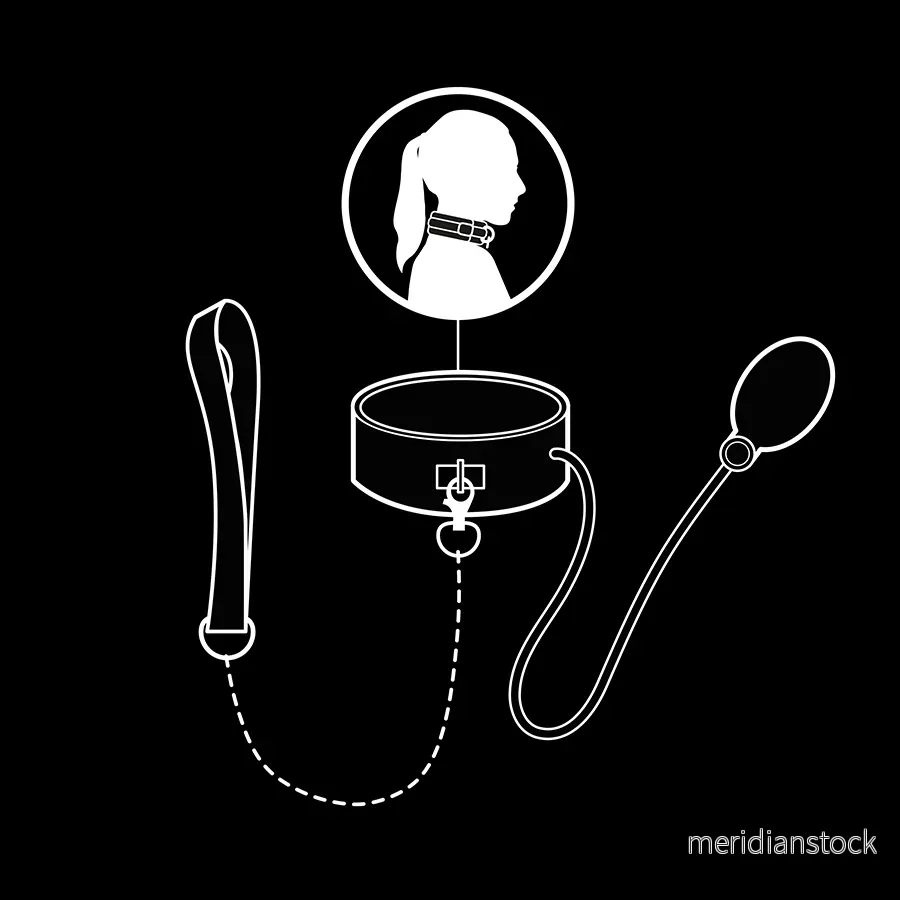 FETISH SUBMISSIVE BONDAGE - INFLATABLE STRANGLING COLLAR WITH CHAIN - Bild 3