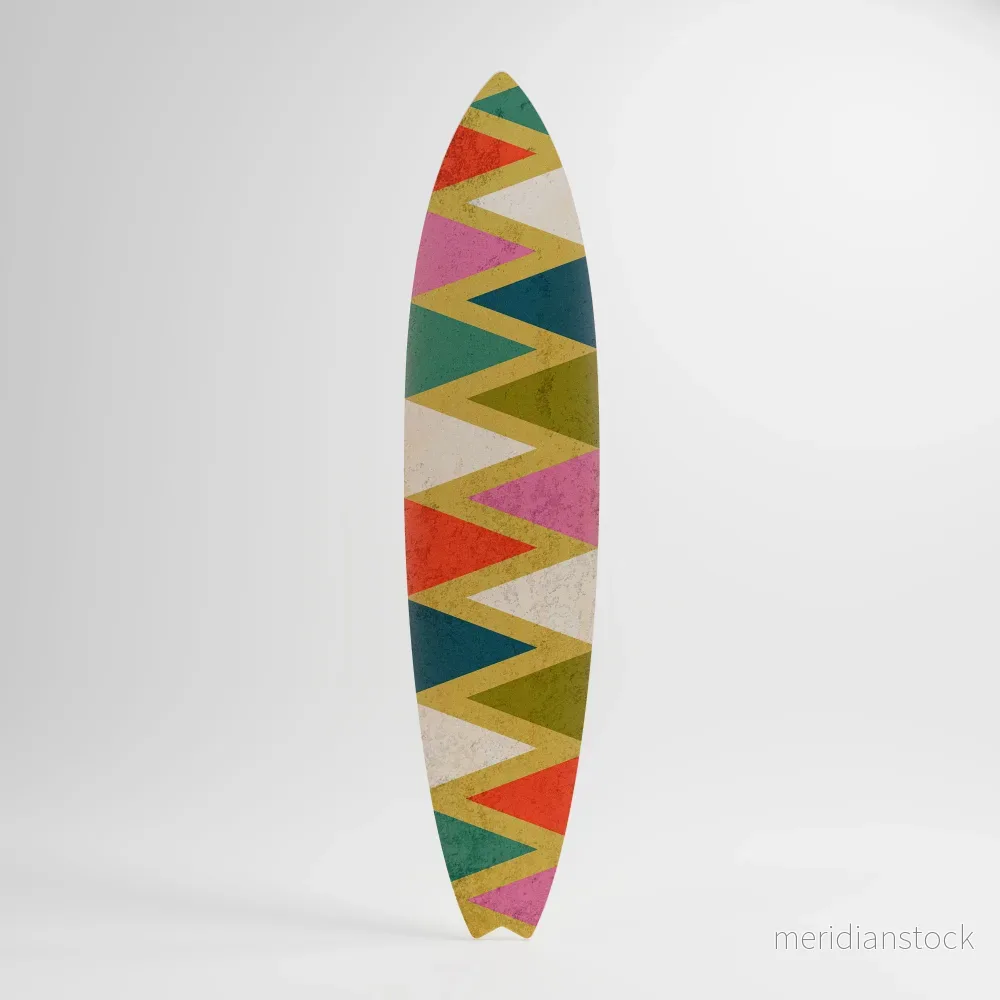 COLORFUL TRIANGLES Dekorativ Surfbräda - Bild 3