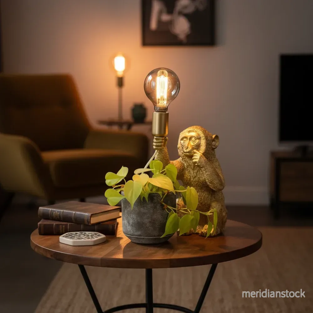 Guldpläterad dekorativ bordslampa - Luximonk