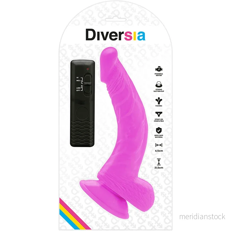 DIVERSIA - FLEXIBLE VIBRATING DILDO PURPLE 21.5 CM -O- 4.5 CM - Bild 2