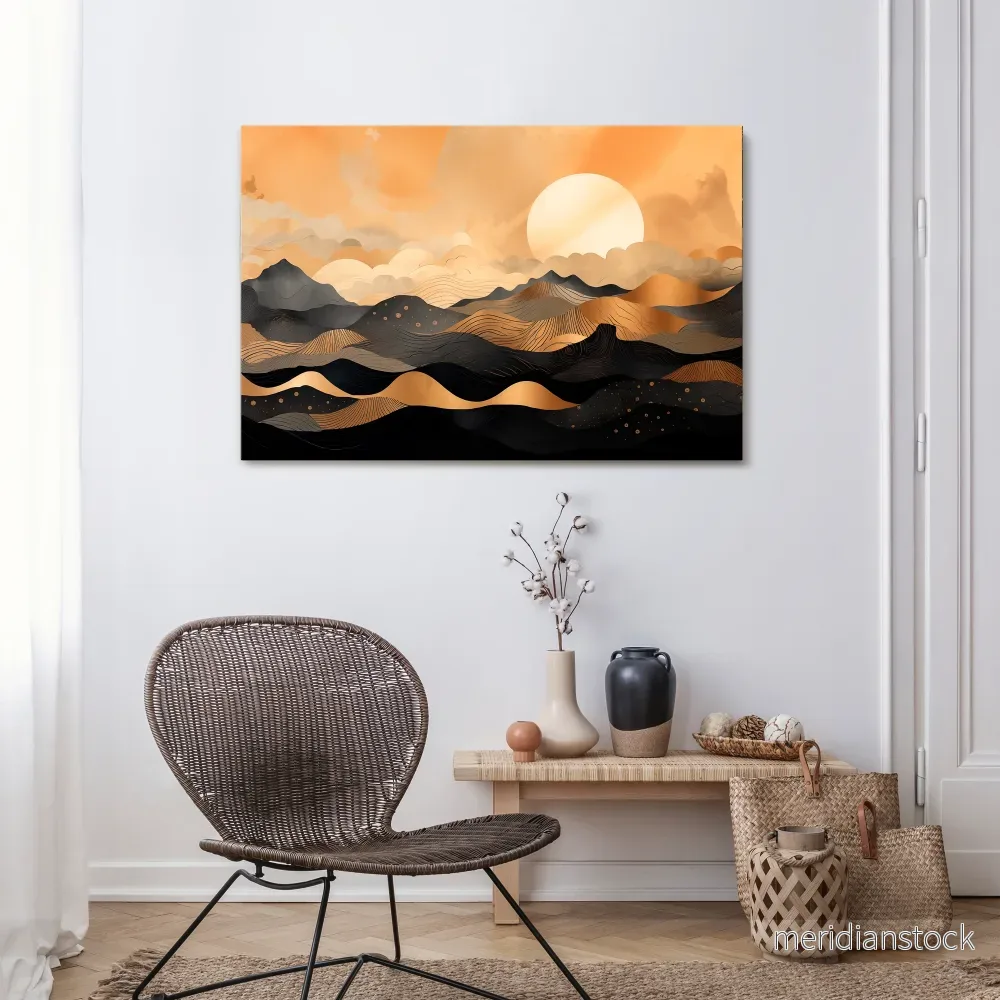 MYSTICAL SUNSET HORIZON Horizontal Canvas Print