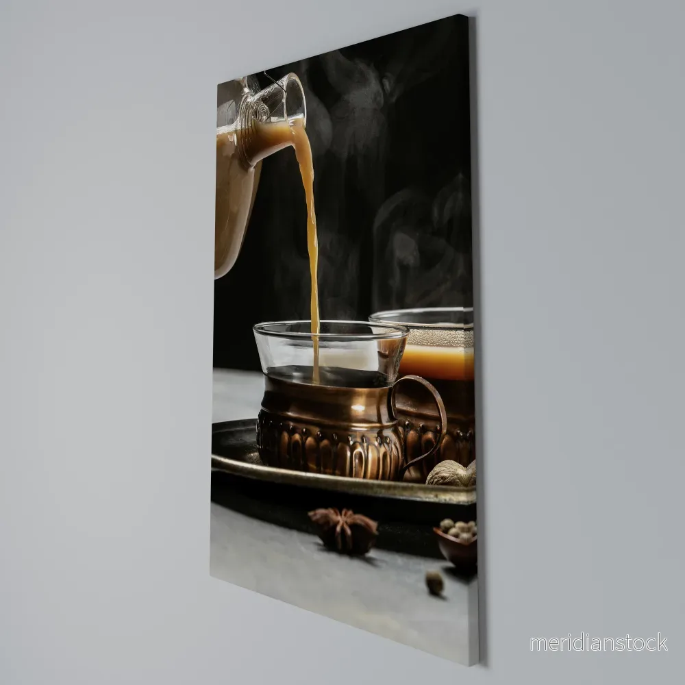 STEAMING SIPS OF SERENITY Vertical Canvas Print - Bild 3