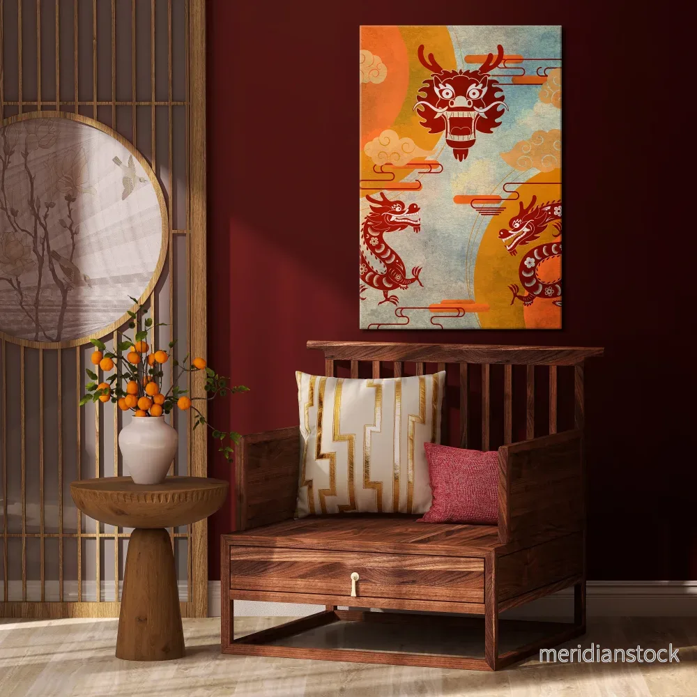 MYSTICAL DRAGON Vertical Canvas Print MYSTICAL DRAGON Vertical Canvas Print