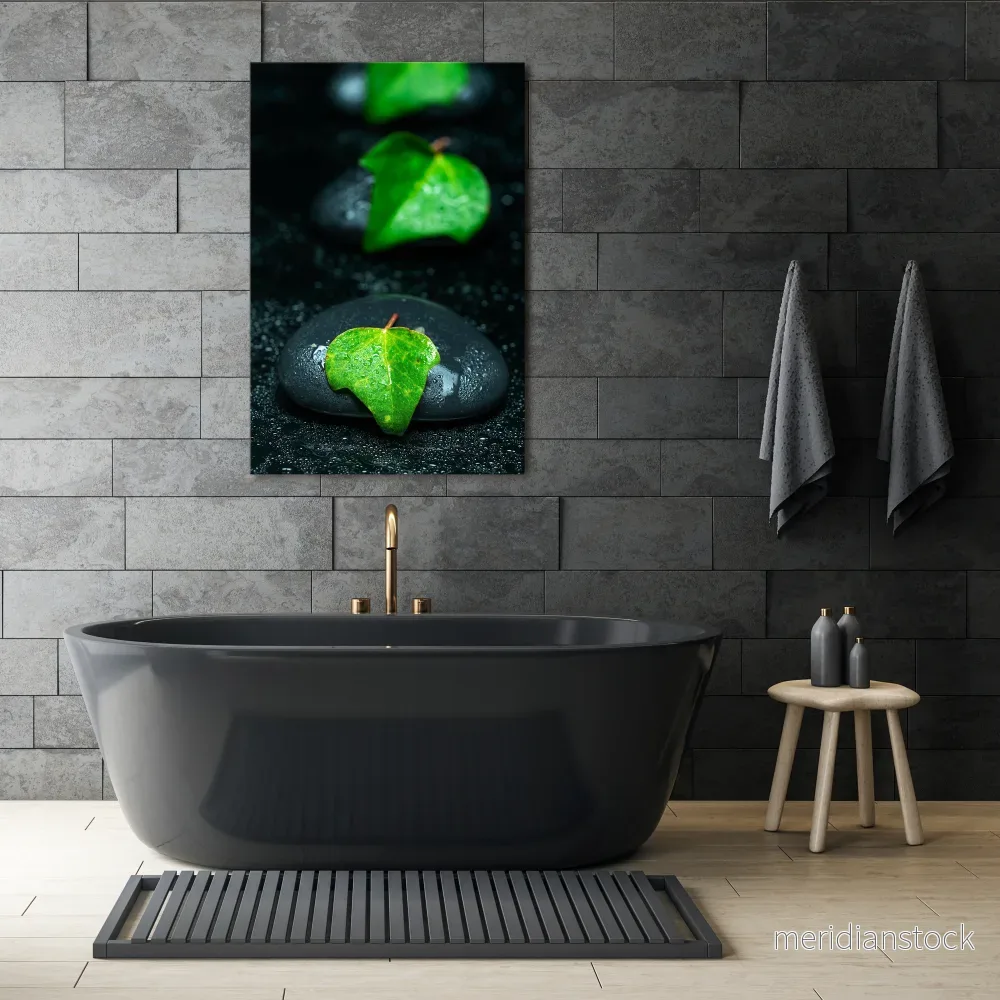 RAINDROPS ON STONE Vertical Canvas Print