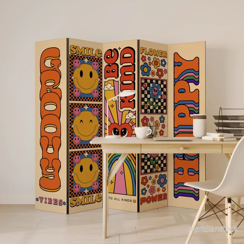 GROOVY POSTERS Dekorativ rumsavdelare – 5 paneler - Bild 3