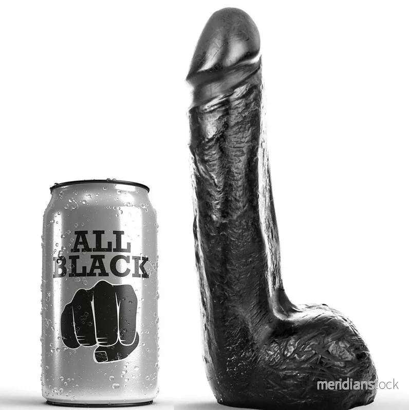 All Black Soft Black Realistic Dildo 20 cm - Premium Black Realistic Dildo - Bild 3