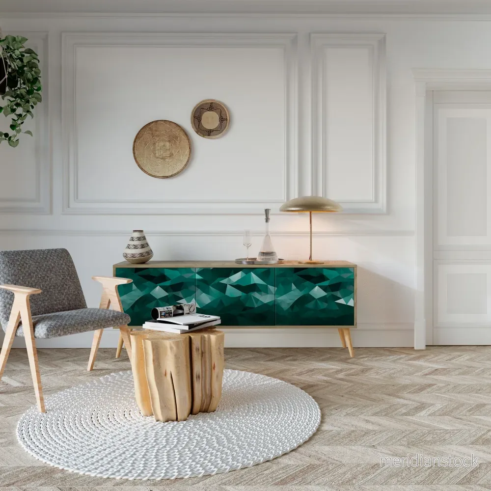 POLYGONAL FLOATING TV-bänk med 3 dörrar - Bild 3