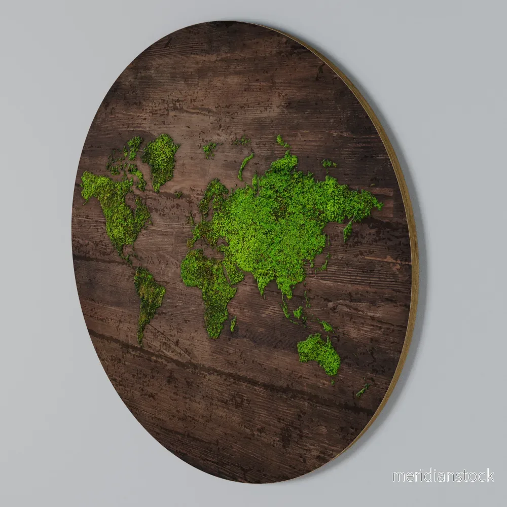 GREEN EARTH VISION Rund väggdekor