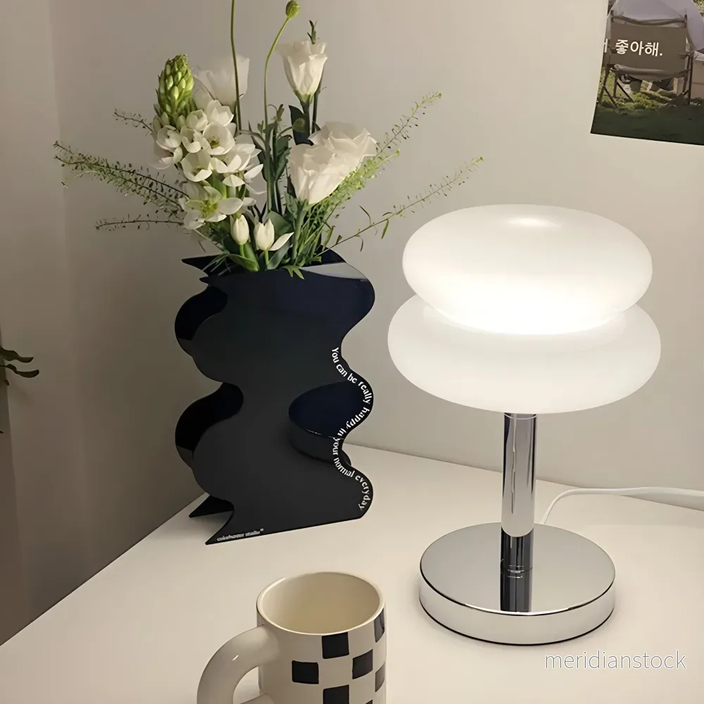 Bordslampa i glas – macaron-design med trestegs dimmer - Bild 2