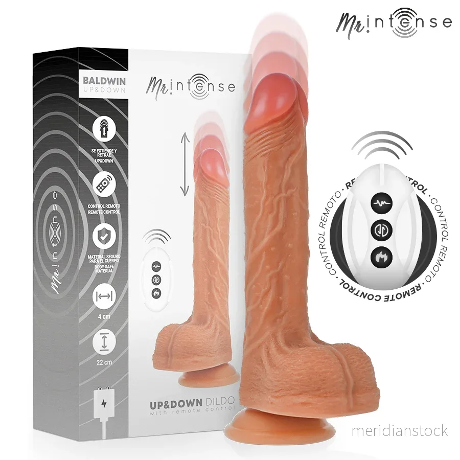 MR INTENSE - BALDWIN REALISTIC MULTIFUNCTIONAL WITH VIBRATION, UP AND DOWN REMOTE CONTROL, 22 CM - OR - 4 CM