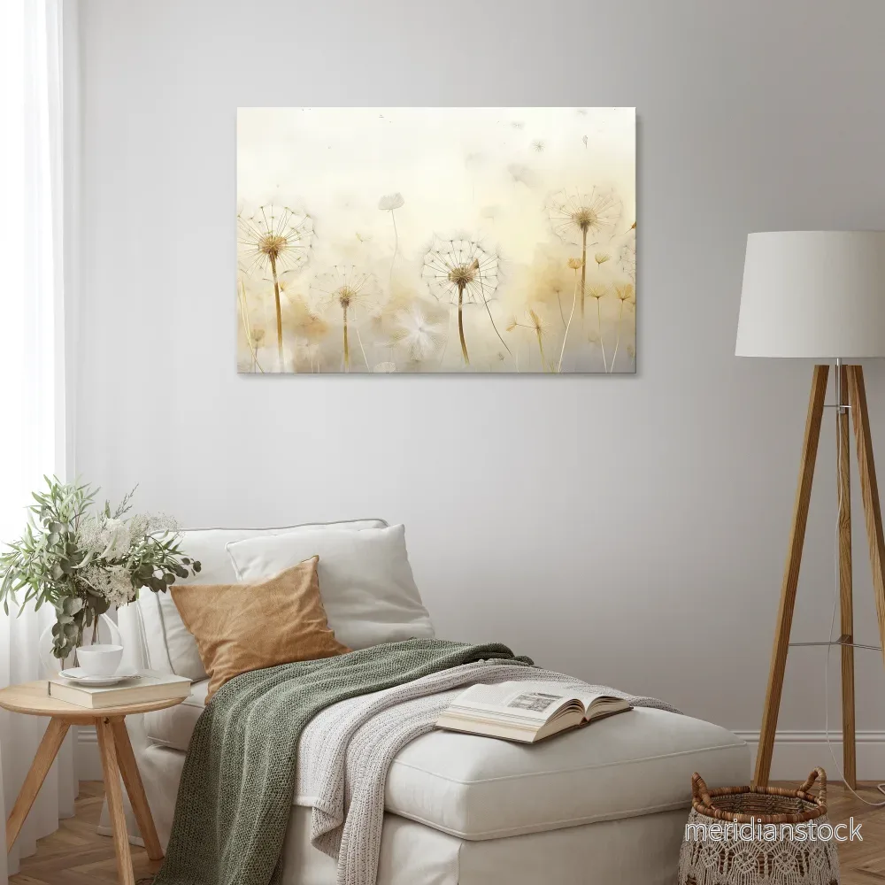 DREAMY DANDELION FIELDS Horizontal Canvas Print - Bild 2