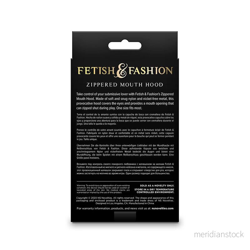 NS NOVELTIES - FETISH & FASHION CLOSED ZIPPERED MOUTH HOOD NYLON BLACK - Bild 2