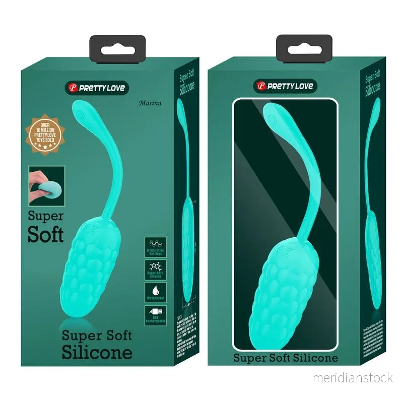 PRETTY LOVE - VIBRATING EGG WITH AQUA GREEN RECHARGEABLE MARINE TEXTURE - Bild 2