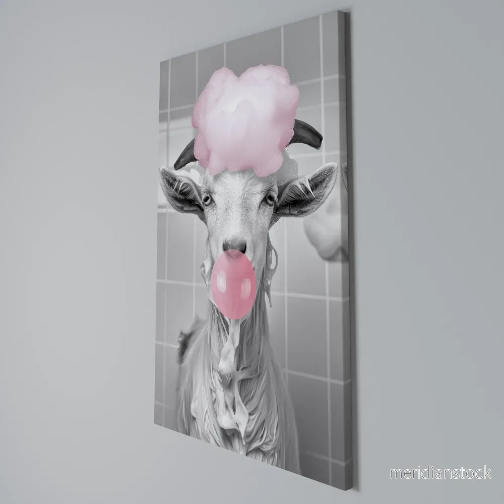 BUBBLEGUM BOVINE BLISS Vertical Canvas Print - Bild 3