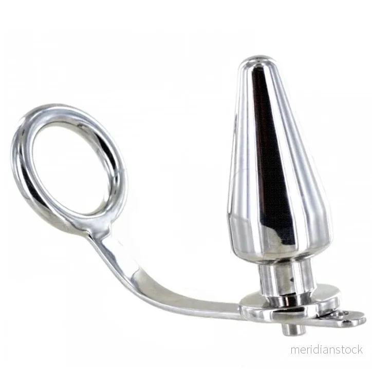 METAL HARD - STEEL RING WITH ANAL PLUG 80 X 55 MM - Bild 3